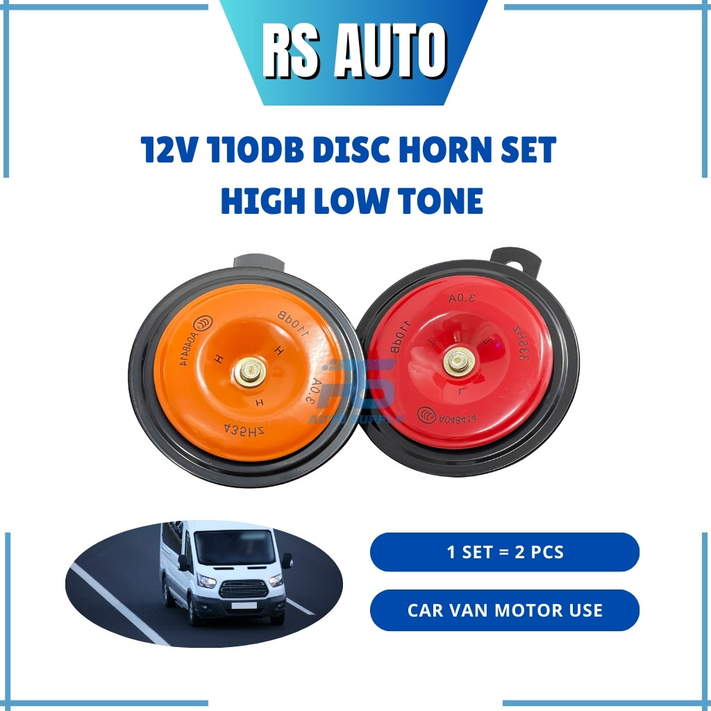 1set 2pcs 12V 24V DISC HORN SET HON KERETA MOTOR VAN KUAT HIGH LOW