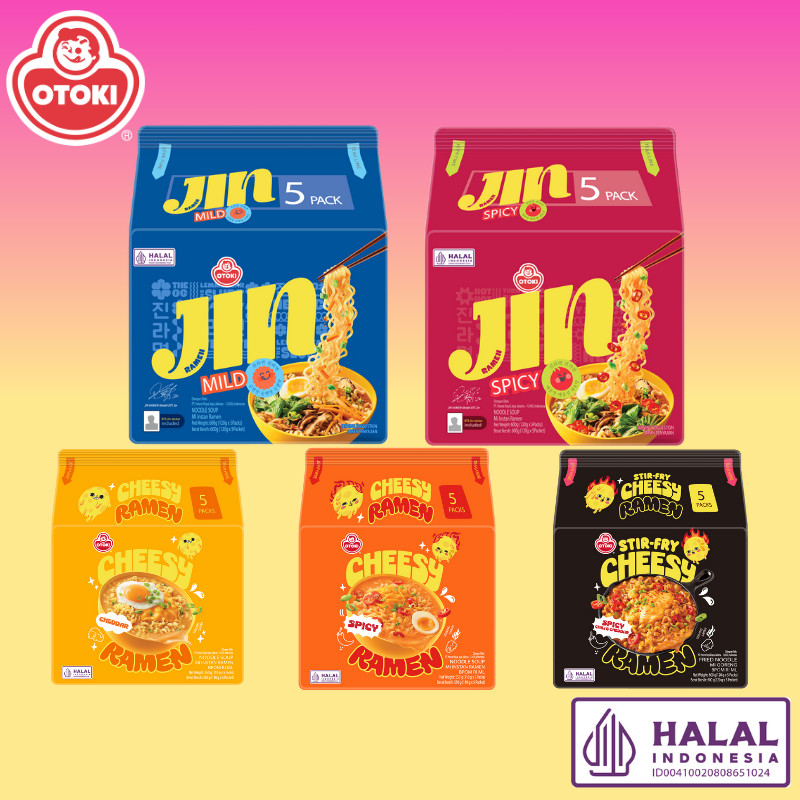 Halal Otoki Jin Ramen Spicy /Mild/Cheesy/Spicy Cheesy/Stir-Fry Cheesy Multipack (120g x 5pack)