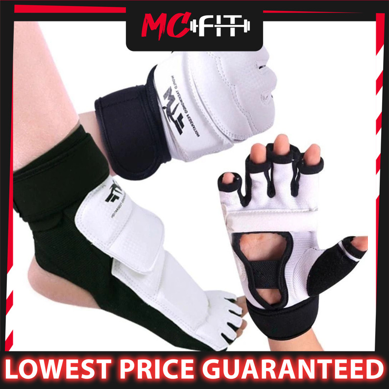 MCFIT Adult/Kids Taekwondo Gloves/ Taekwondo Foot Protector/Half Cover Boxing Gloves For Muay Thai
