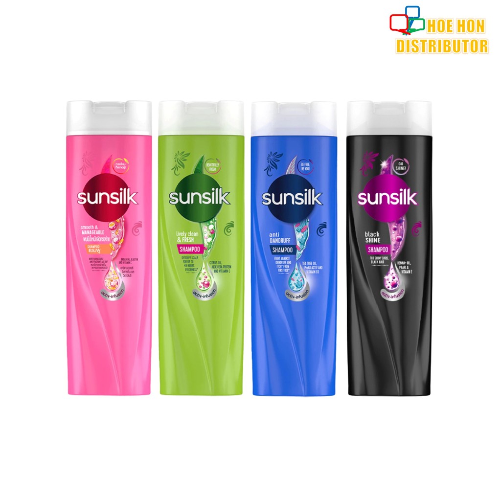Sunsilk Hair Shampoo 70ml Smooth Manageable Anti Dandruff Hair Fall Clean Fresh Black Shine