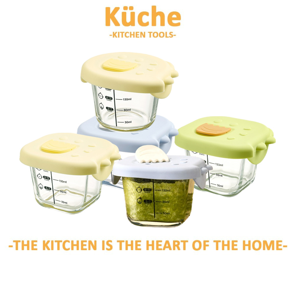 KUCHE Baby Glass Food Supplement Bowl Heatable And High Temperature Resistant Steamed Custard Bowl Baby Food Supplement