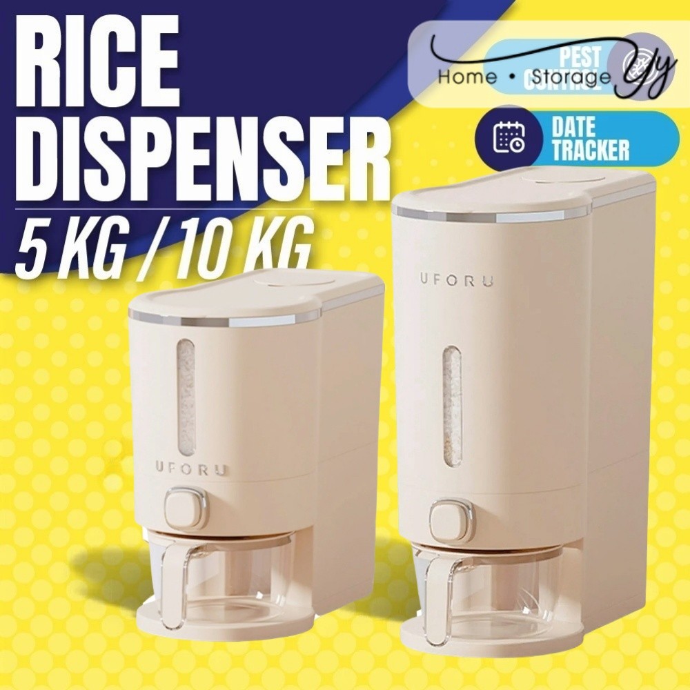 Johor Seller |Slim Rice Dispenser Bekas Beras Kitchen Organizer Modern Minimalist Dried Food Storage