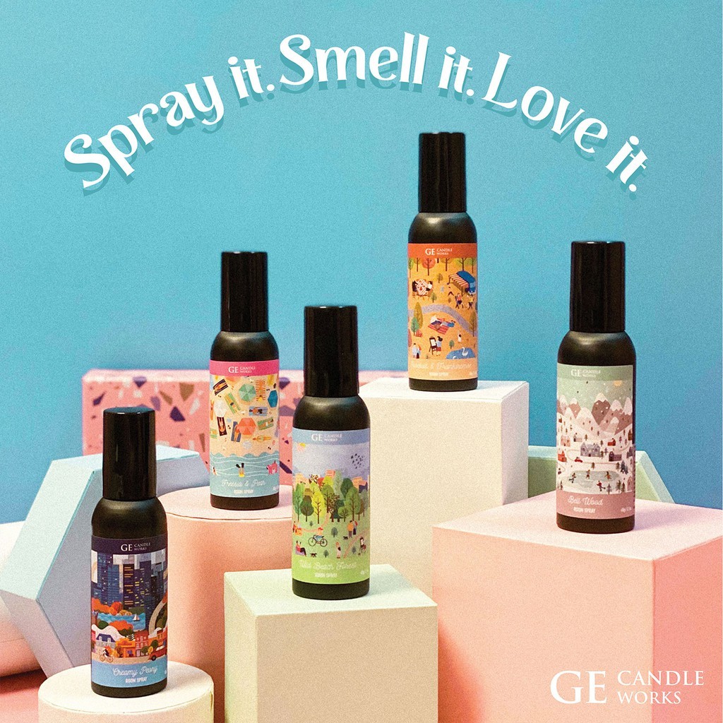 in stock [Any 2, RM20] GE Candle Works 60ml PREMIUM QUALITY Room Spray *5 Fragrances to choose*