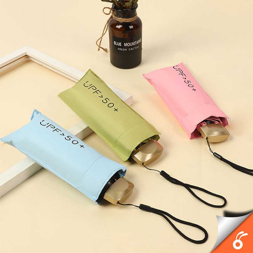 6234 FLAT UMBRELLA Mini Sun Proof Umbrella UV Flat Five-Fold Umbrella Sunscreen Anti-Ultraviolet Folding Mouth Bag