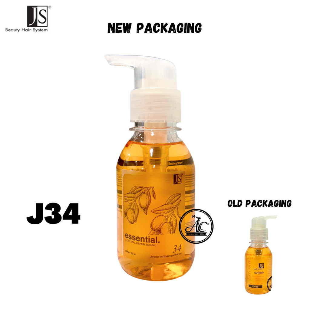 JS Exclusive Crystal Repair Serum (J34) 120ml Hair Serum Hair Oil Repair Smooth Soft Shine Minyak Rambut 护发精油头发油水晶油护理素