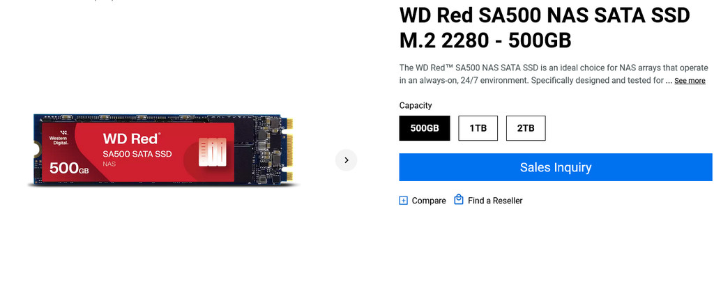 Western Digital WD RED SA500 NAS SSD 500GB / 1TB / 2TB M.2 2280