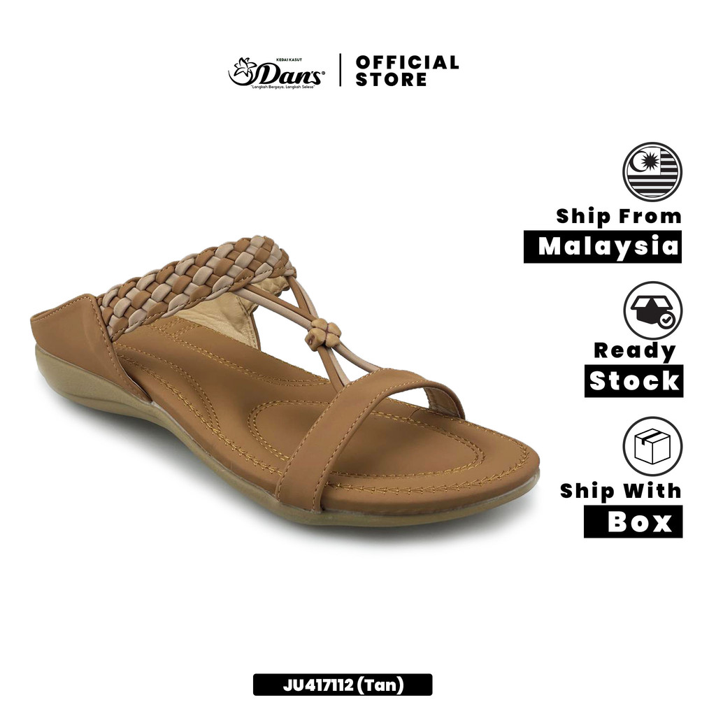 Dan's Selipar Ringan Wanita / Perempuan - Hitam / Tan JU417112