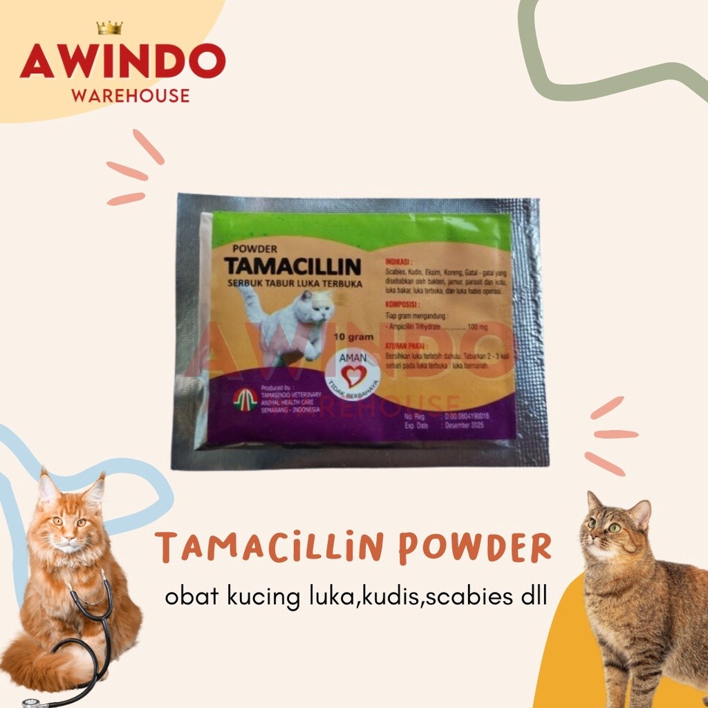 in stock Tamacillin - Cat Medicine Powder Sow Open Burn Surgery Scabies Itching Koreng Parasite Fleas