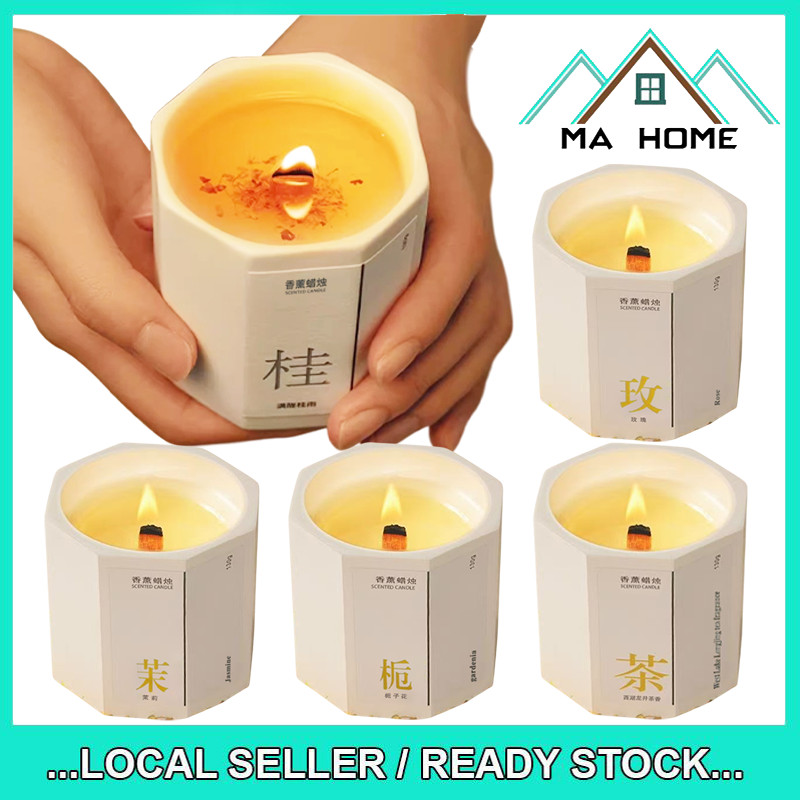 MA Home Scented Candle Handmade Octagonal Cup Perfume Creative Aroma Candle Bedroom Indoor Relaxing Fragrance Diffuser