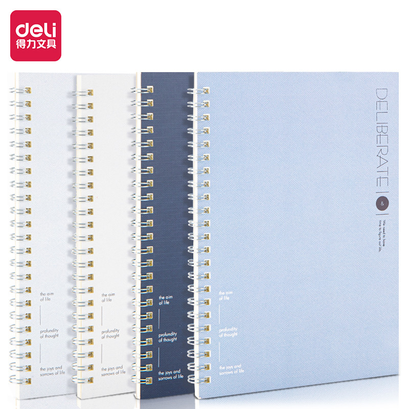 Deli Spiral Notebook A5 120 Pages Coil Binder Note Book Buku Nota School Student Diary Journal