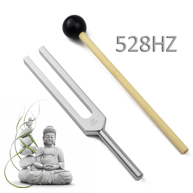 528HZ MI528 Tuning Fork 528C Yoga Chakra Spiritual Tuner with Mallet for DNA Repair Sound Healing Nervous System Testing