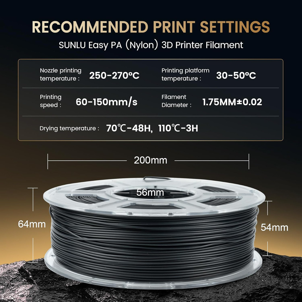 sg 11134202 7rff4 m33o41uyis527e Sunlu PA Filament, Easy PA 1.75mm 1kg