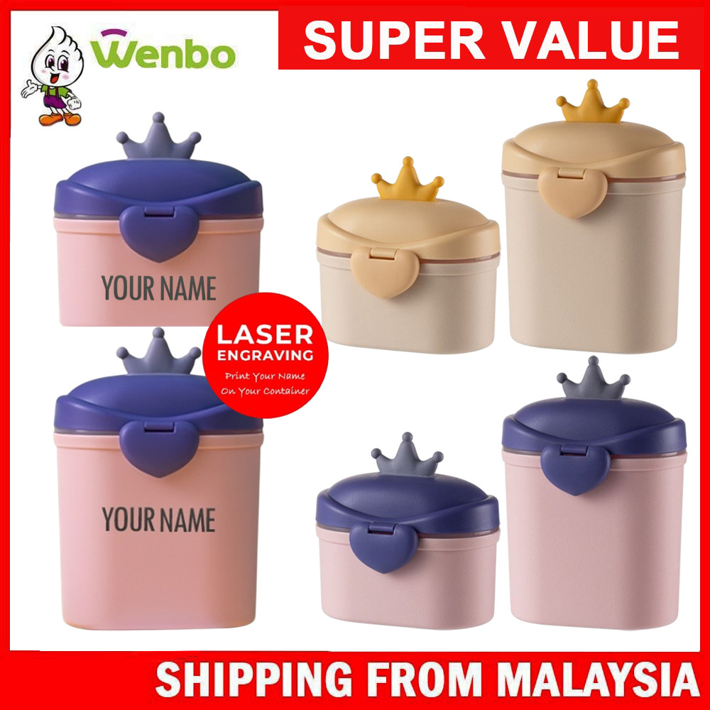 Wenbo Bayi Bekas Susu Beeb Royal Crown Portable Airtight Milk Powder Container Convenient Storage For Baby Formula