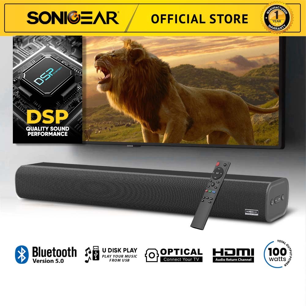 SonicGear StudioBar 500HD Maverick DSP TV SoundBar | Bluetooth 5.0 | TV Sound System | 100 Watts