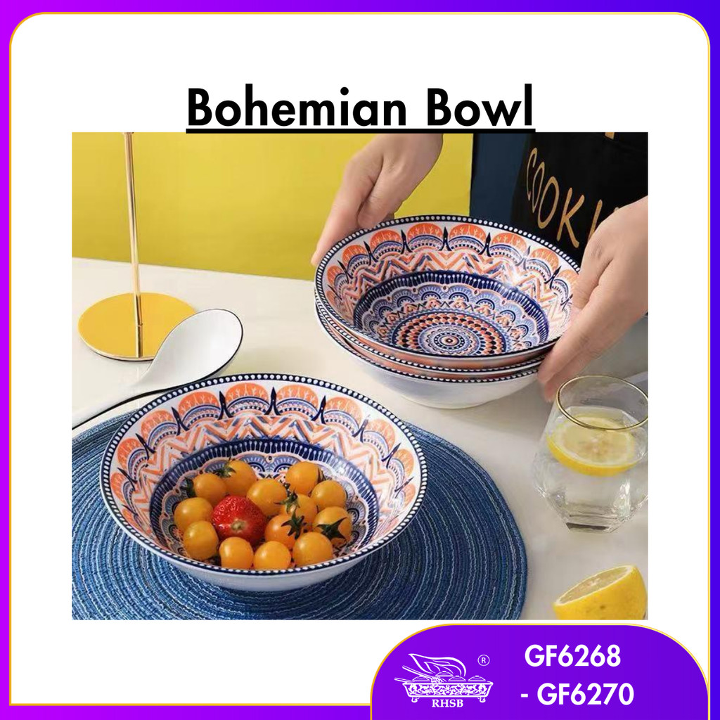 6INCH DOORGIFT BOHEMIA BOWL/ BOHEMIA CERAMIC BOWL/ MANGKUK SERAMIK/ SOUP BOWL/ DOORGIFT KAHWIN/ MANGKUK KERAMIK