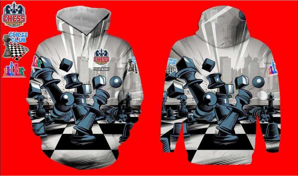 chess 3D Hoodies - The Key to Unleashing Unlimited Chess Fun with Free Name and Logo Customization