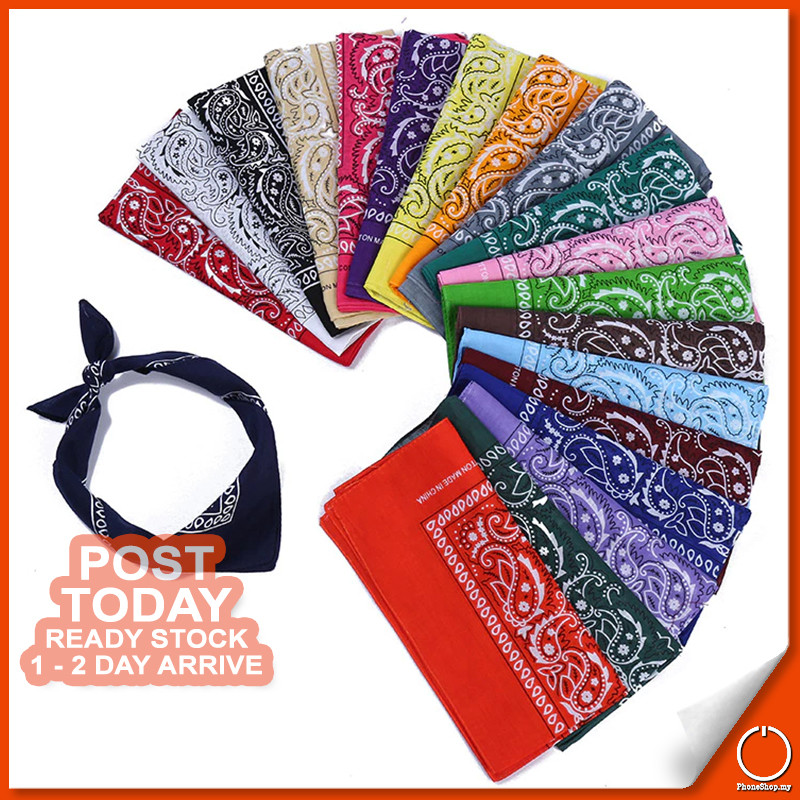 55x55cm Fashion Hip Hop Classic Paisley Bandana Square Scarf Unisex Scarves Headband 涤纶方巾