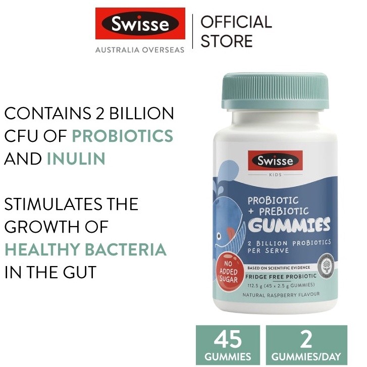 in stock Swisse Kids Probiotic & Prebiotic Gummies 45 Gummies (Pastilles) (EXP:12 2025)