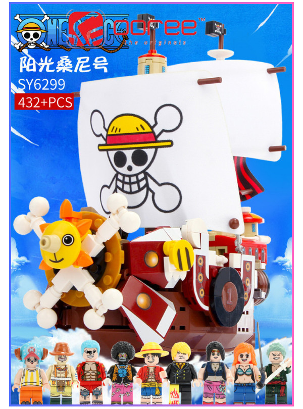 [432PCS] MINI BRICKS COMPATIBLE TOY ONE PIECE THOUSAND SUNNY 3D SHIP MODEL BUILDING NANO BLOCKS LARGE PIRATE SHIP SET