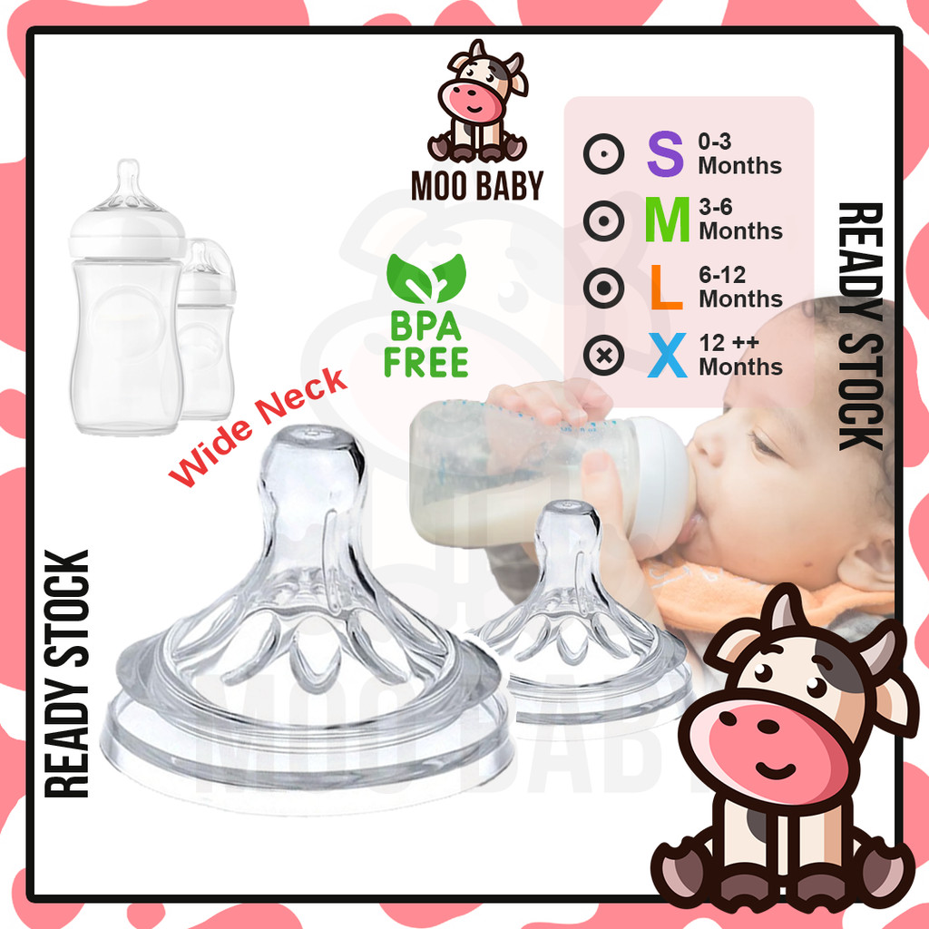 ⭐Moo Baby Puting Susu Biasa Puting Susu Nay Puting Event Mulut Susu Nipple Bottle Puting Anti Sedak Puting Susu Murah 奶嘴