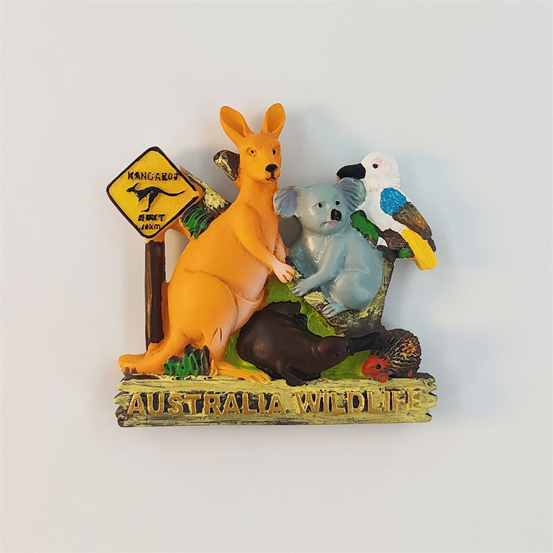 Australian Creative Five Beasts Travel Souvenir Crafts Three-dimensional Painted Home Decoration Magnetic Refrigerator Magnet Gift