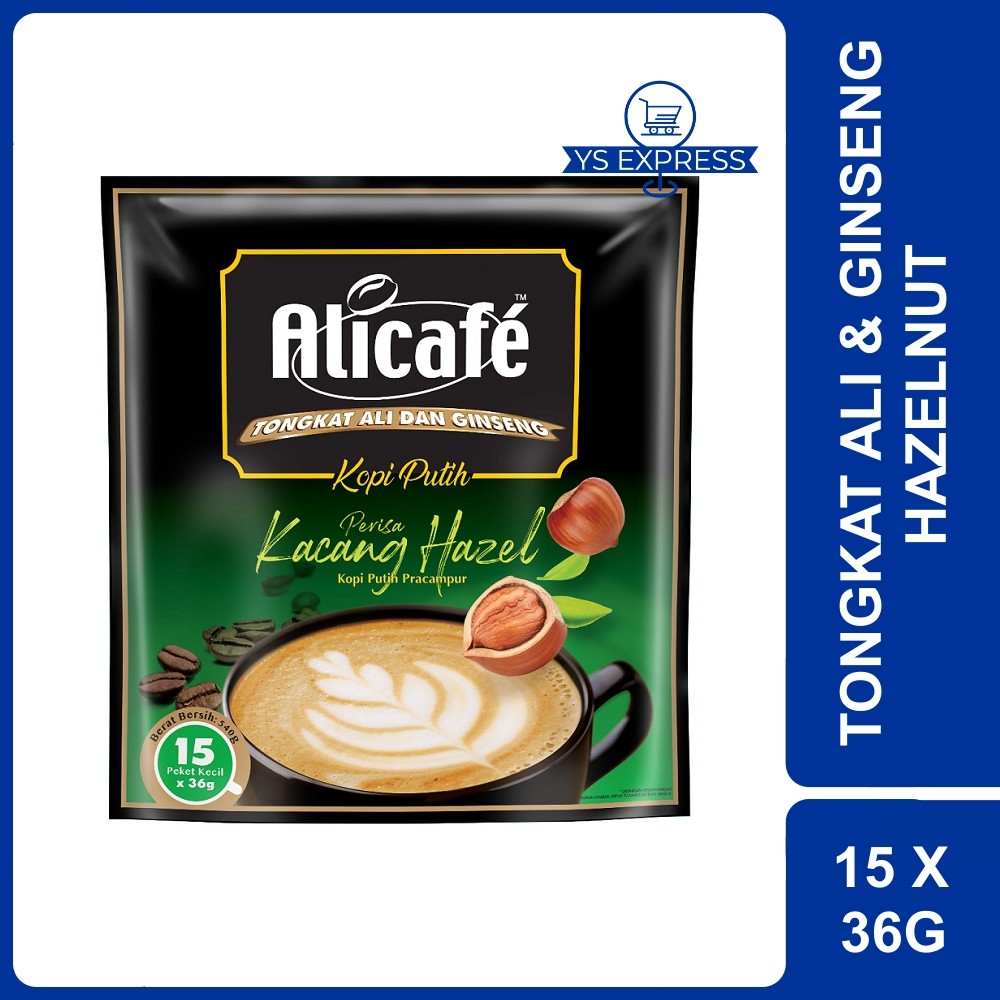ALICAFE Tongkat Ali And Ginseng Hazelnut 15 X 36G - Tongkat Ali Dan Ginseng Kacang Hazel