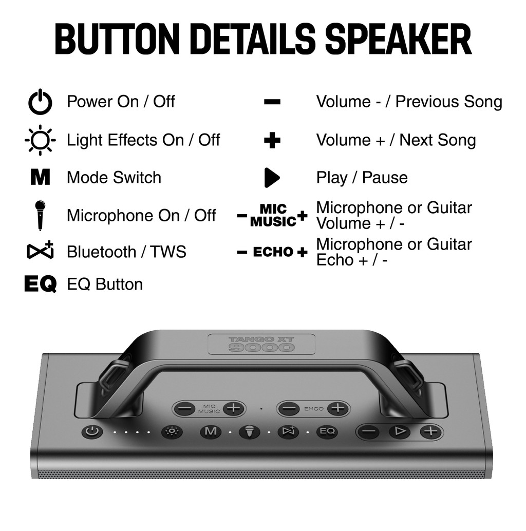 Vinnfier Tango XT9000 WMU MAX 250W Karaoke Portable Bluetooth