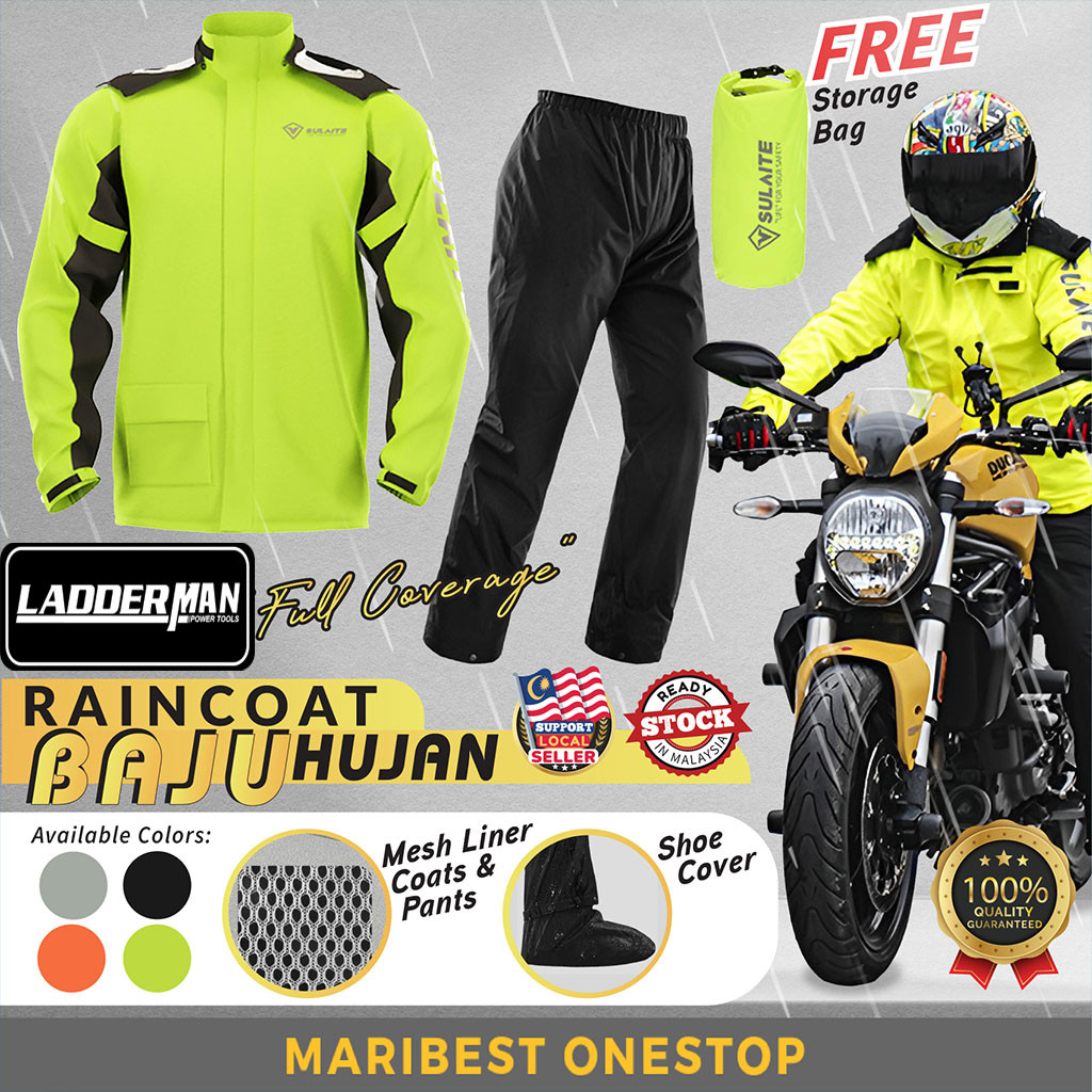 LDM Rain Coat Baju Hujan Motor Perempuan Lelaki Waterproof Jacket Rainsuit with Pants Shoe Cover Cycling Raincoat