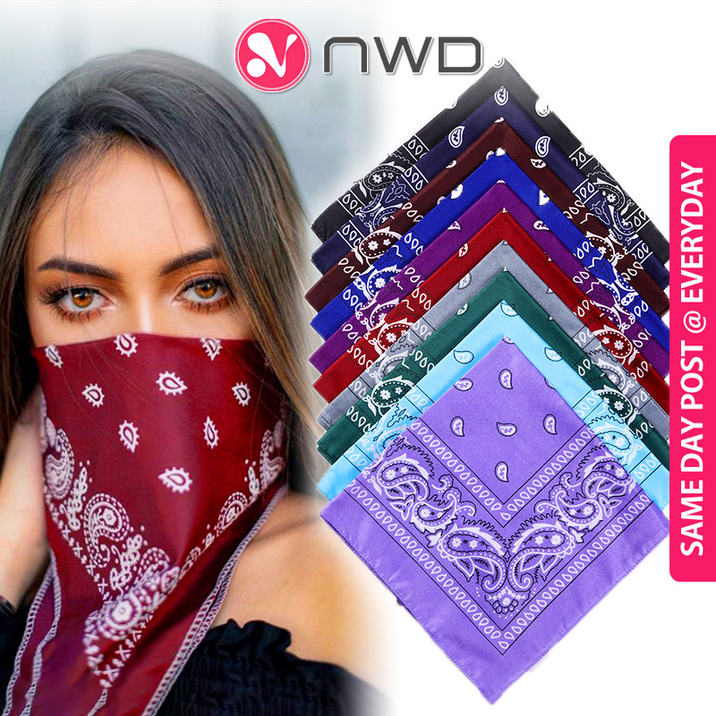 《 》 55cm Hip Hop Square Scarf Fashion Paisley Head Wrap Bandana Headband 涤纶方巾 NWD