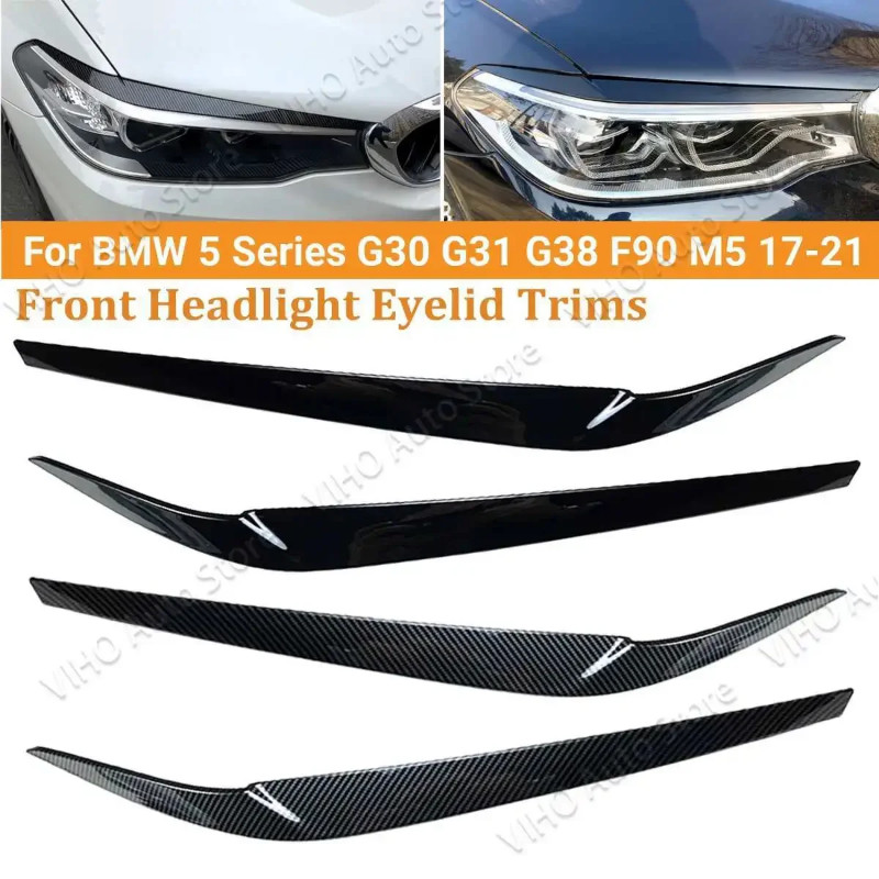 For BMW 5 Series G30 G31 G38 F90 M5 525i 530i 540i 2017-2021 Car Headlight Cover Sticker Car Styling Trim Eyelids Eyebro