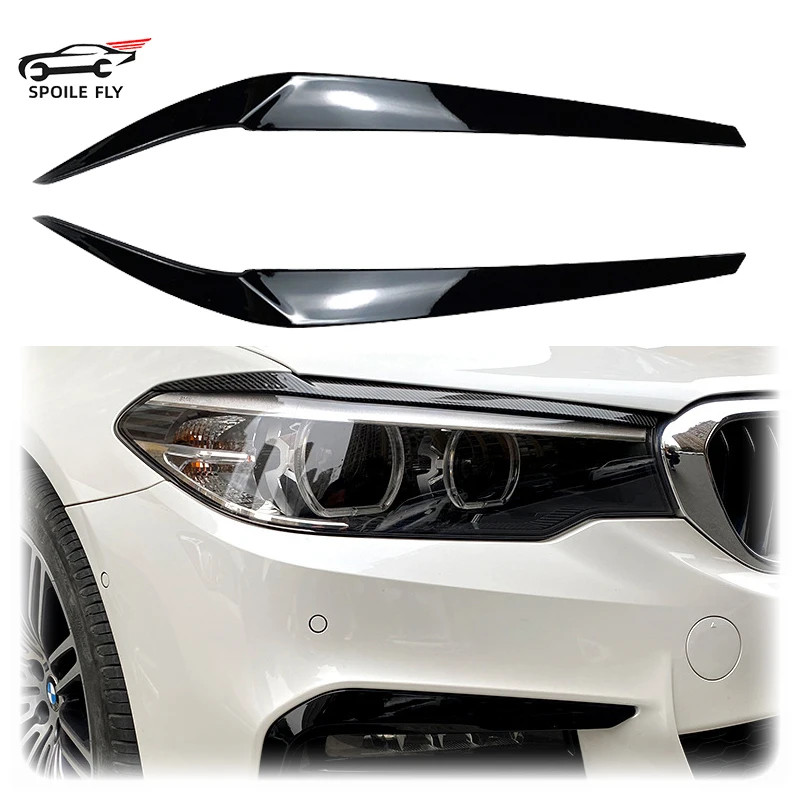 2pcs 2017 To 2021 For BMW 5 Series G30 G31 G38 F90 M5 525I 530I 540I Headlight Eyelids Eyebrows Eye Lid Cover Trim Stick