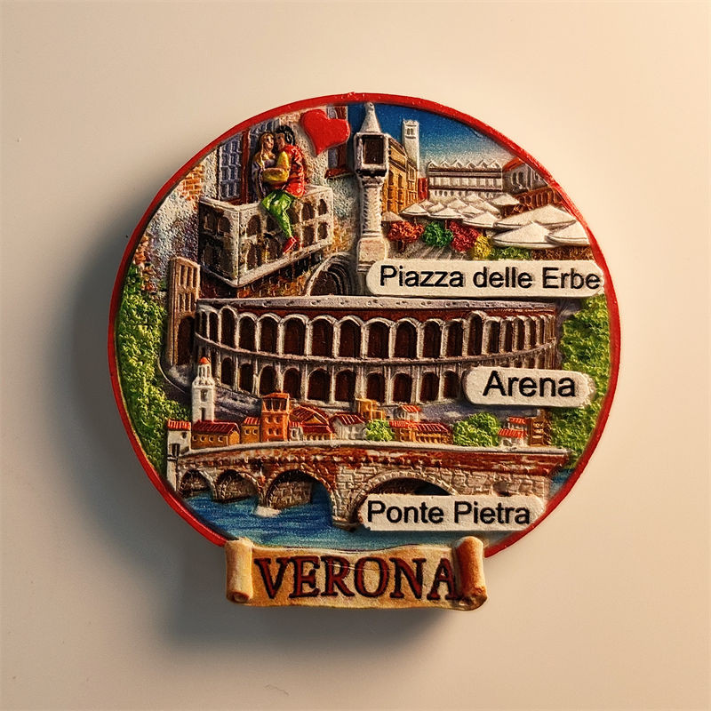 The Ancient Italian City Of Verona Colosseum Tourist Souvenir Home Decoration Magnetic Refrigerator Magnet Souvenir