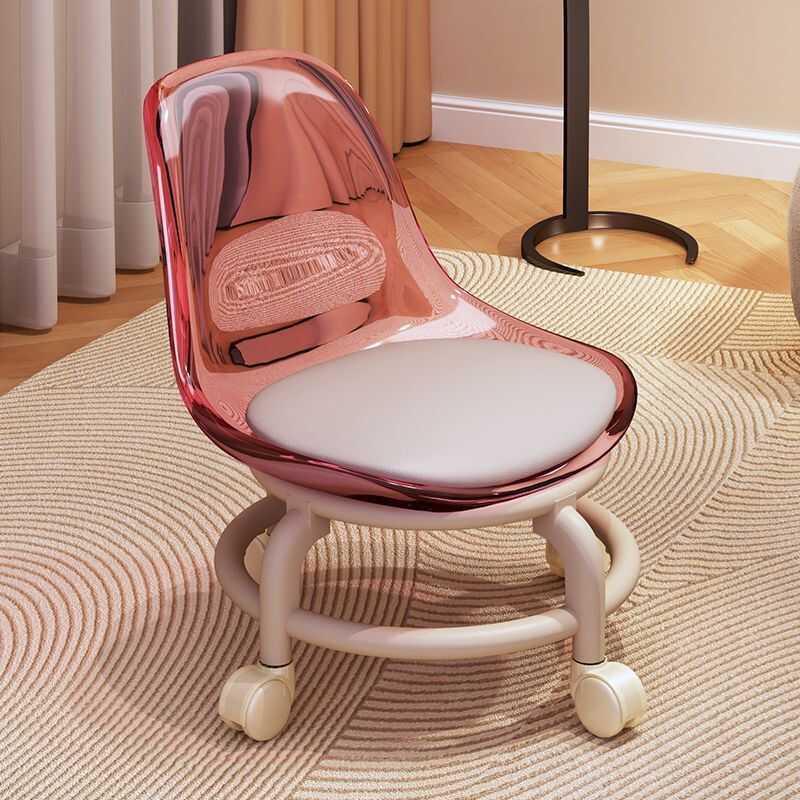 Acrylic Small Stool Mute with Universal Wheel Children's Toddler Stool Small Chair Pulley Low Stool Beautiful Seam Stool
