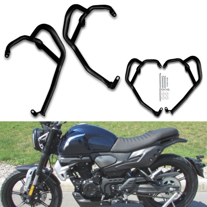 350AC Motorcycle Highway Engine Guard Bumpers Crash Bars Stunt Cage Buffer Fuel Tank Protector 350/AC Fit For Loncin VOG
