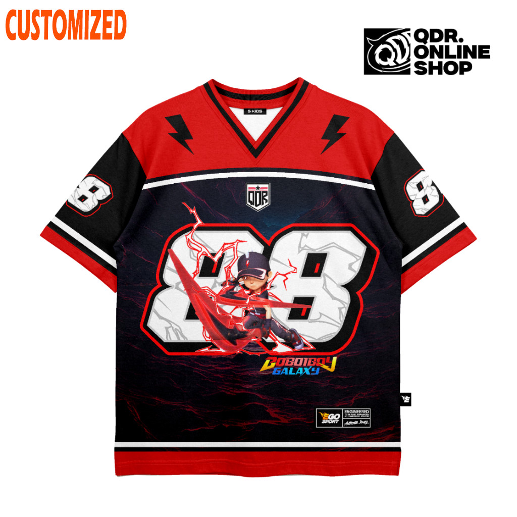 Qdr Online Shop Children's Boboiboy Galaxy Character Jersey| Cool Motif Children's Sports T-shirts