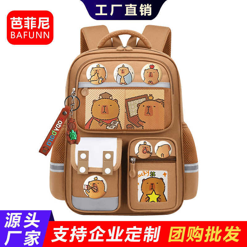 [Can Be Connected to Customized] Kapibara Cartoon Elementary School Bag Grade 1-6 3 Backpacks Lightweight Large Capacity