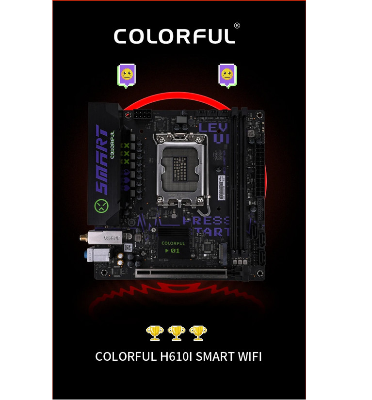 Colorful H610I Smart WiFi DDR4 Mini ITX Motherboard LGA1700 PCIe