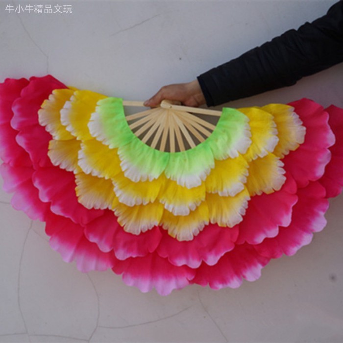 Peony Petal Fan Dance Fan Dancing Fan Double-Sided Adult Opening Dance Big Petal Fan Square Yangko Fan
