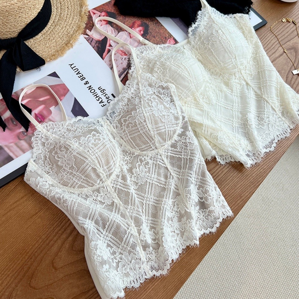 Sexy Lace Bustier Crop Top Summer Camisole For Daily & Party