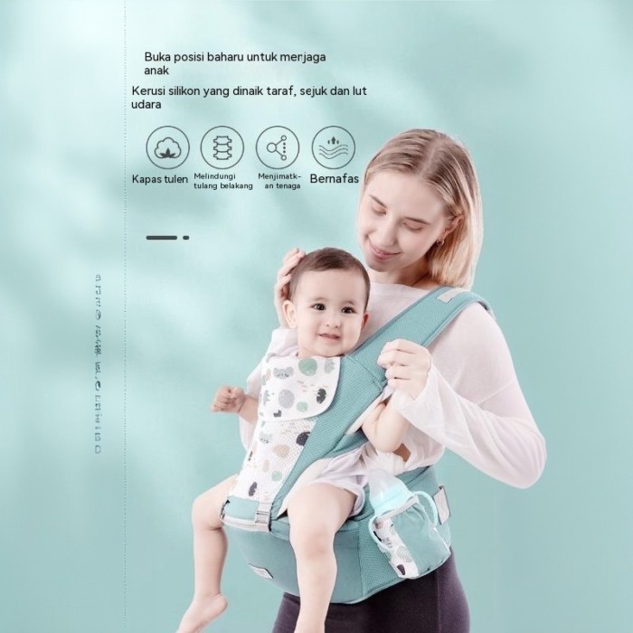 Ergonomic Baby Carrier Hip Seat 360° Breathable Mesh Infant Waist Stool Front Facing Backpack All-in-One Newborn Carrier for Travel