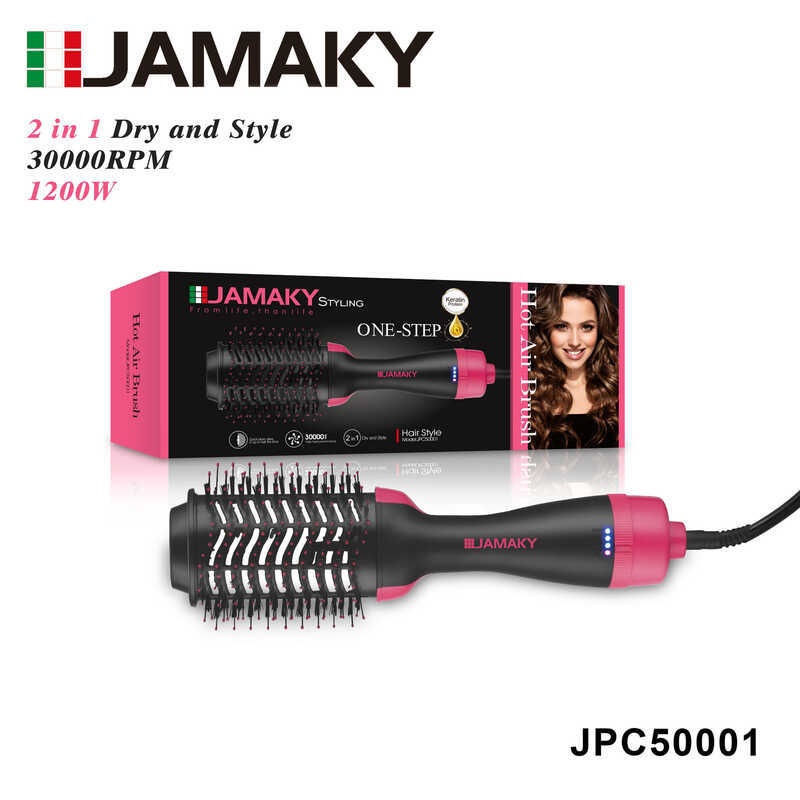 JAMAKY Hair Straightening Comb Set Multifunctional Hair Care Hot and Cold Air Curling Straight Dual-Use Curling Iron Wind Comb Style Does Not Hurt