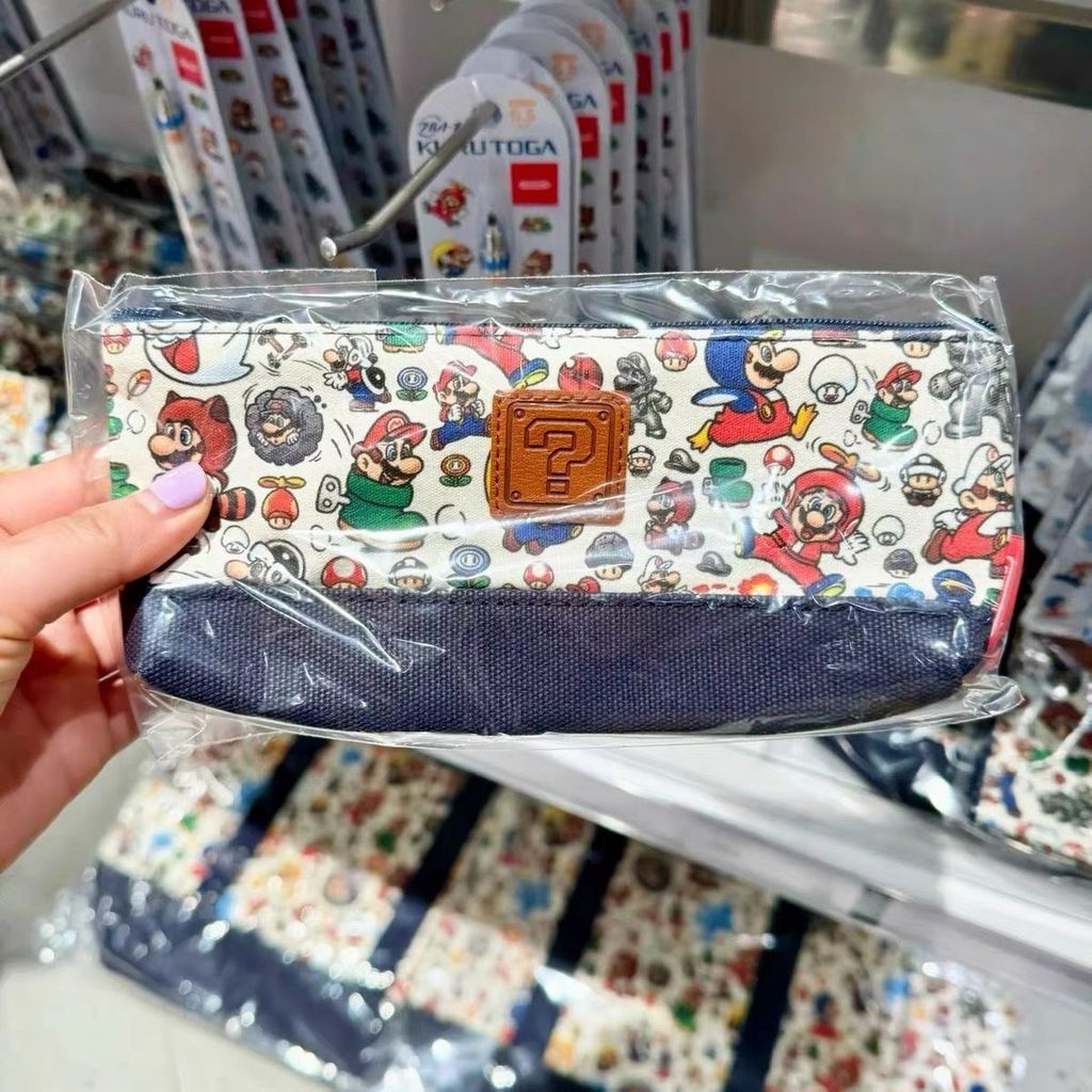 Japanese Super Mario Pencil Bag Large Capacity Full Printed Cartoon Cute Student Stationery Pencil Stationery Storage Ba