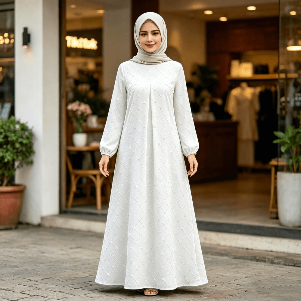 Muslimah Floral Print Long Dress - Modest Loose Fit Abaya Style Jubah with Long Sleeves, Casual Everyday Wear for Women Clothing 45