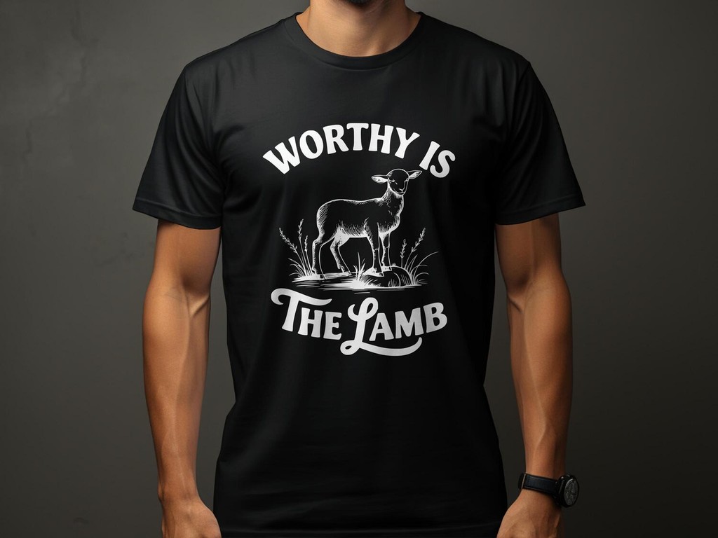 Worthy is the Lamb T Shirt, Christian Apparel, Jesus Faith Tee, Religious Gift, God Believer TShirt, Lamb of God T Shirt, Easter TShirt Men's Sports T-Shirts