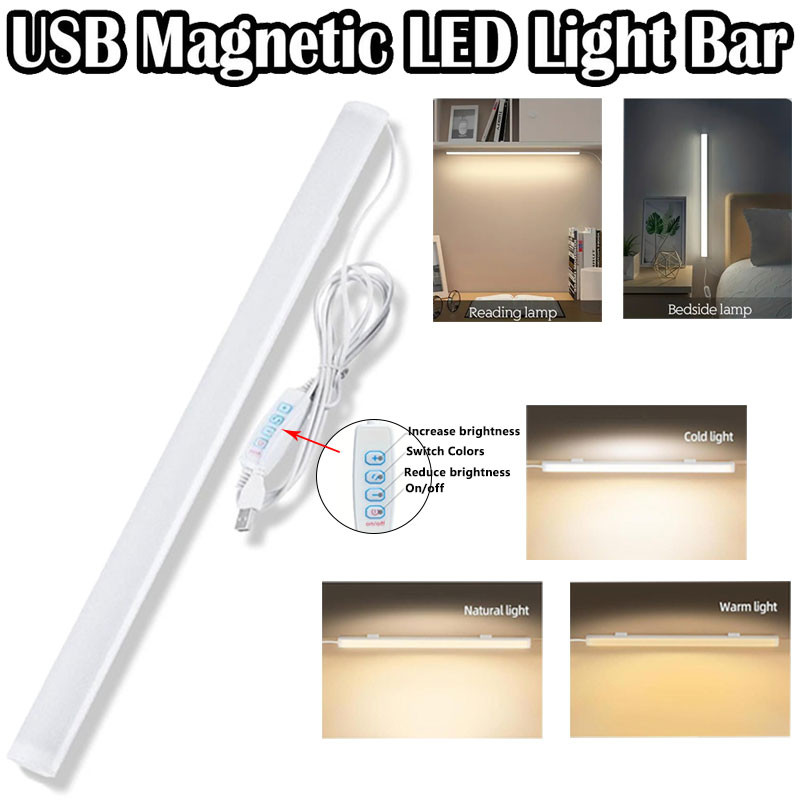 （🔥MY stock🔥）50cm Led Multifunction Lamp 3 Color Adjustable Learning Eye Protection Strip Lamp Usb Charging Night Light
