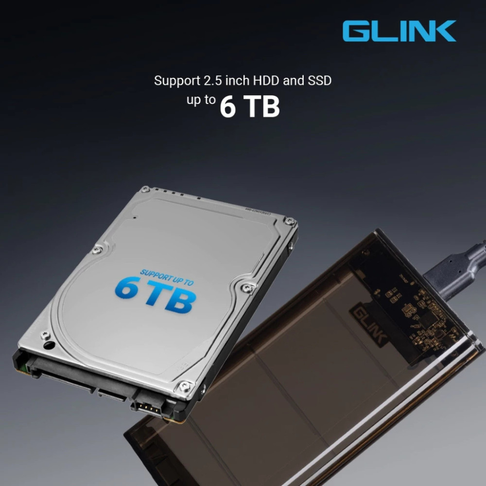 Glink MR212BK MR212WH SATA USB External HDD Enclosure 6TB Support  Portable Case