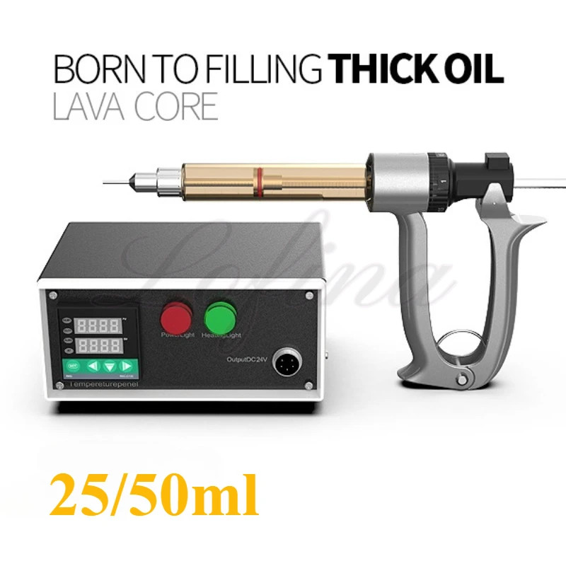 Precision CBD Oil Syringe Gun - Semi-Automatic Heated Dispenser for Vape Cartridges with Adjustable Temperature Control