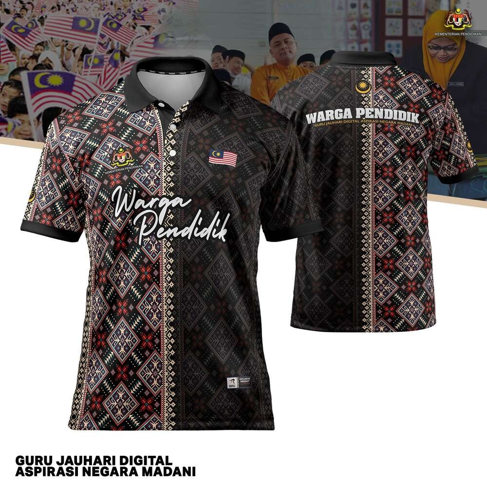 455ef high-quality unisex polo shirt jersery WARGA PENDIDIK GURU JAUHARI DIGITAL ASPIRASI NEGARA MADANI malaysia 3D print shirts Short sleeve can free custom df101 45bd9765