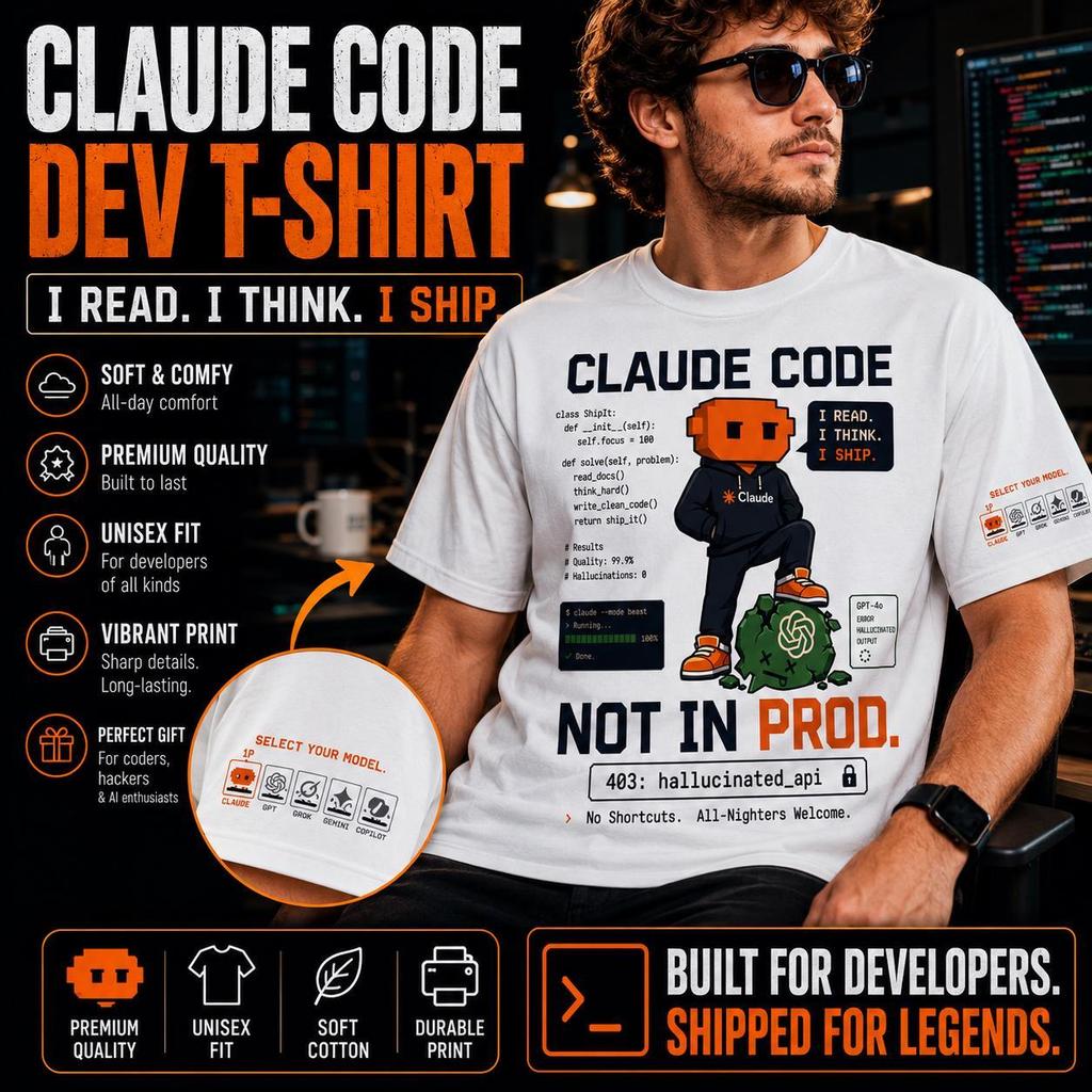 Claude Code Shirt Not In Prod Oversized T-Shirt Funny AI Developer Apparel Prompt Engineer Gift Programming Streetwear