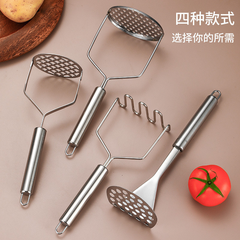 Stainless Steel Potato Masher Manual Small Tool Kitchen Household Multifunctional Masher Baby Food